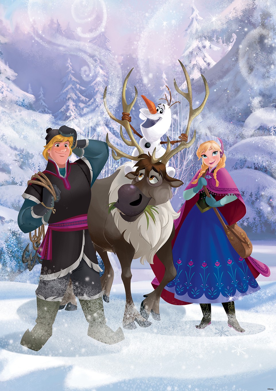 Φωτοταπετσαρία τοίχου παιδική Disney Frozen Kristoff and Anna  312x219